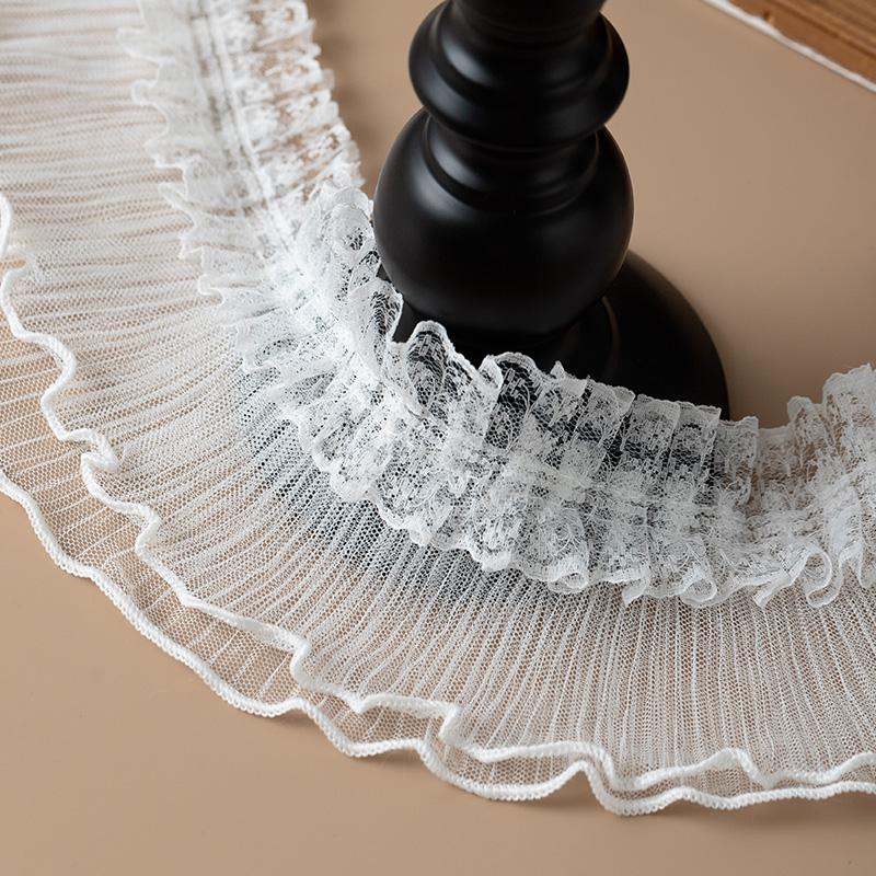 2Meters pleated lace ribbons trim for decoration party dress DIY crafts supplies clothing sewing accessories sewing material