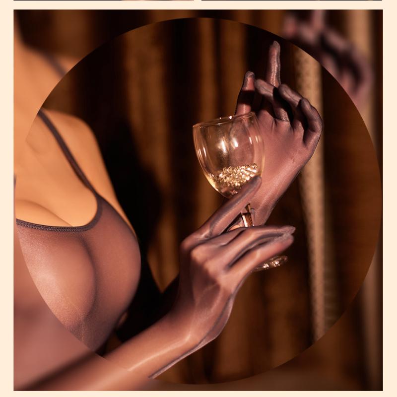 Oil Shiny Gloves Women Sexy Sheer Smooth Elastic Elegant Night Club Party Five Finger Gloves Sun Protection Hand Long Gloves