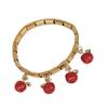 Colorful Pendant Bracelet with Apples and Chili Charm Stainless Steel Bangle for Women and Girls Fashion Accessory