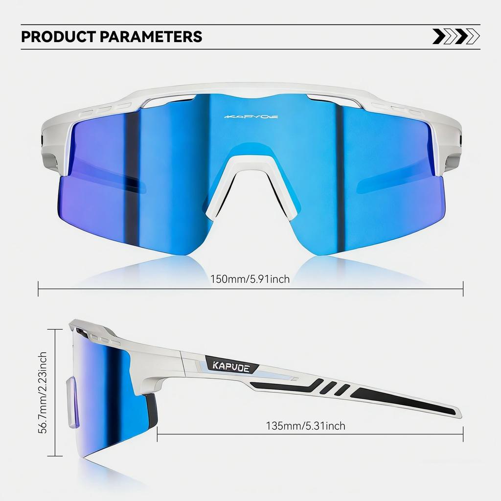 KAPVOE Sports Sunglasses K75 Polarized Trail (for Cycling, Running, Running, Mountaineering, Hiking, Baseball, Tennis, Fishing)