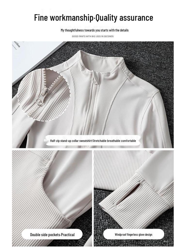 2024 Damen Schnelltrocknendes Freizeit-Sportbekleidungsset: Morgenlauf- & Yoga-Top mit lockeren Cargohosen