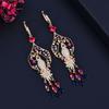1pc Vivid Lucky Bird Golden Multicolor Synthetic Synthetic Zirconia Pendant Long Tassel Party Drop Earrings for Women Dancing Jewelry