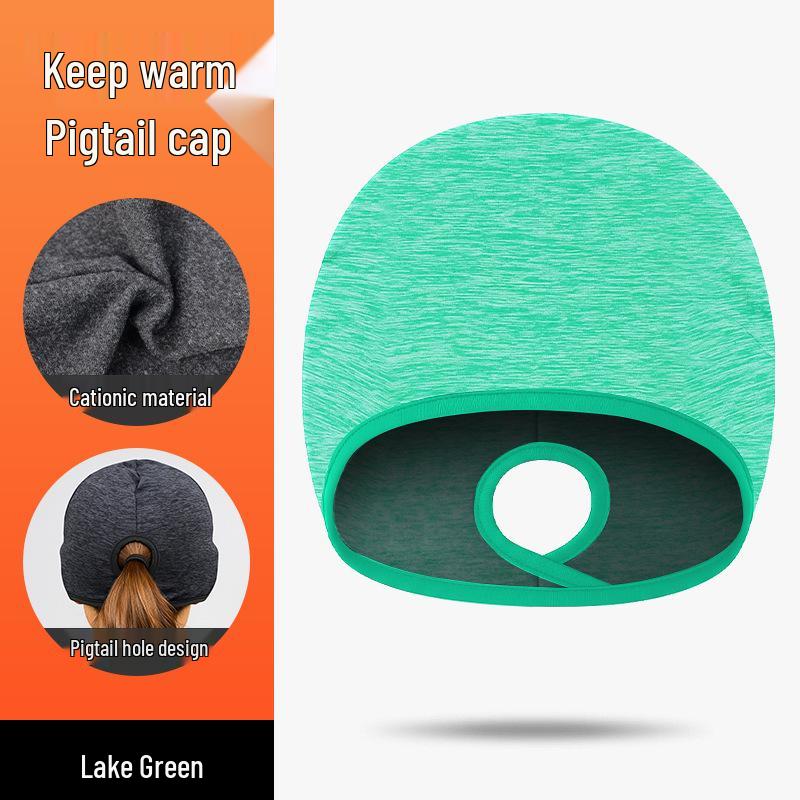 Winter Fleece Ponytail Hat: Windproof, Quick-Dry, Ear-Protecting for Running, Hiking, Cycling