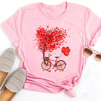 Beautiful Flower Print Women T-Shirts Casual Breathable Soft Short Sleeve Tops Loose Comfortable Street Female Clothes