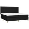 VidaXL Slat Bed Base with Mattress, Upholstered Bed with Headboard, Double Bed, Adult Bedroom Bed, Modern, 3132019