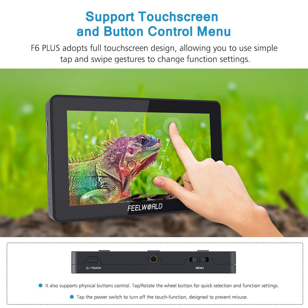 5.5 Inch On-Camera Field Monitor Kit 3D LUT Video Assist with Sunshade Tilt Arm Support 4K HD Input & Output