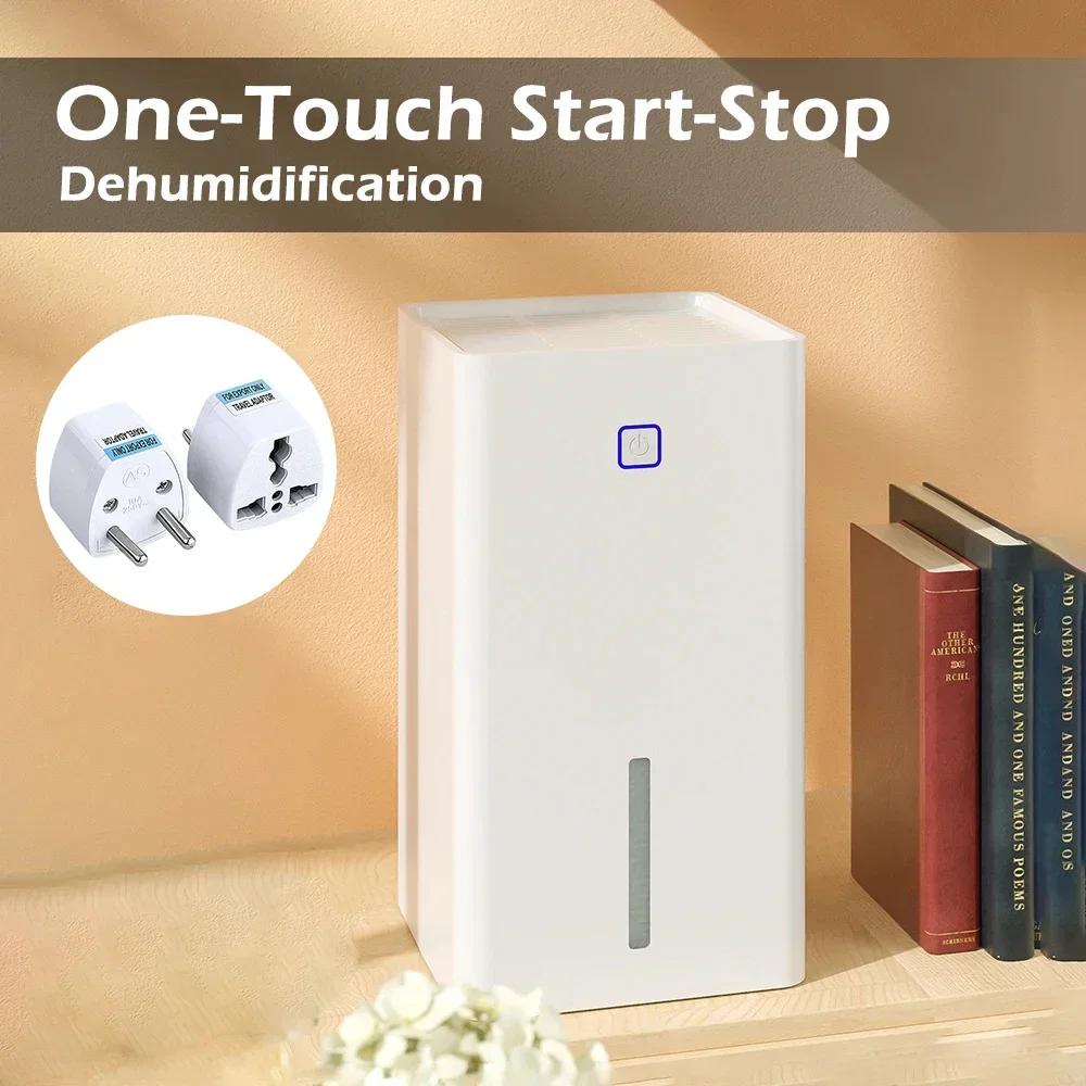 

25W Mini Dehumidifier 1.1L, Quiet Portable Air Moisture Absorber with Auto Shut Off for Bedroom, Office, Bathroom dehumidifier EU Plug белый