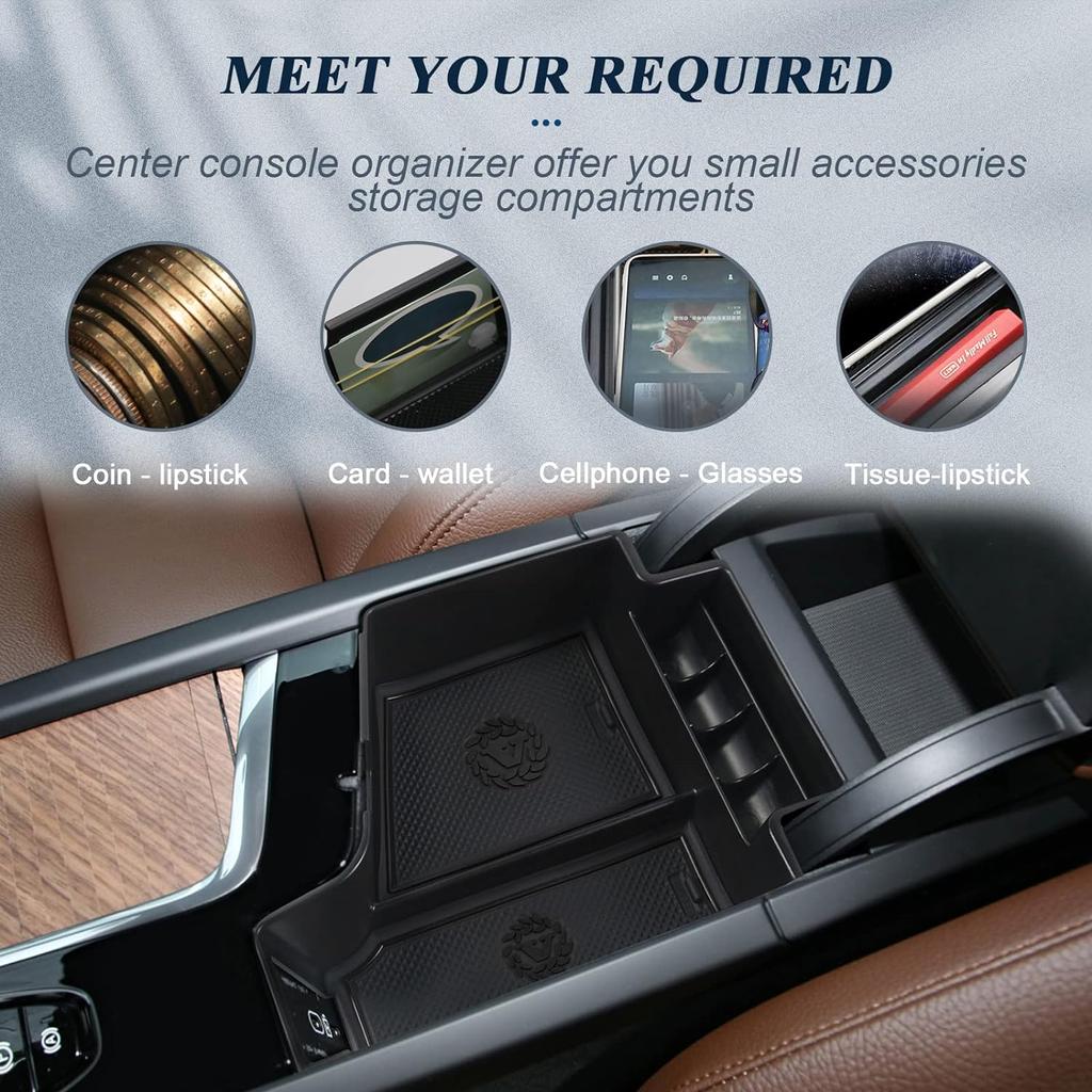 2023 2024 XC60 XC90 S90 V90 Dashboard Oppbevaringsboks Gjelder 2018-2023 2024 Volvo XC60 V60 S60 S90 V90 XC90 Sett inn Armlene Oppbevaringsboks Skuff,20Bak,22