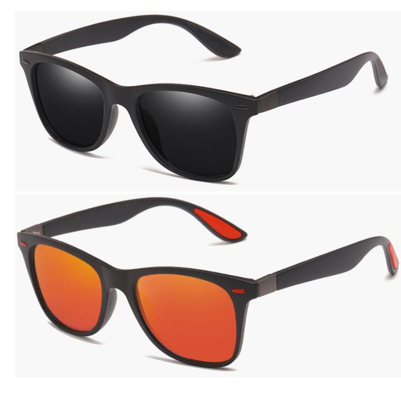 2Pack Retro Sunglasses for Women Men Trendy Sun Glasses Black Red Outdoor Sports Driving Fishing Glasses