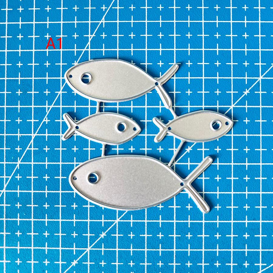 Fische Stanzformen für Kartenherstellung, Wal Metall Stanzschablone für DIY Scrapbooking Fotoalbum Prägepapierkarten Basteln Stanzteile
