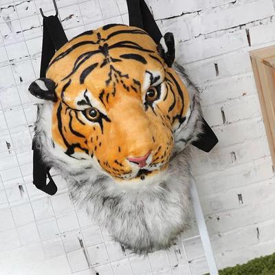 Kreativer Tigerkopf Plüschrucksack - Street Fashion für Studenten & Paare