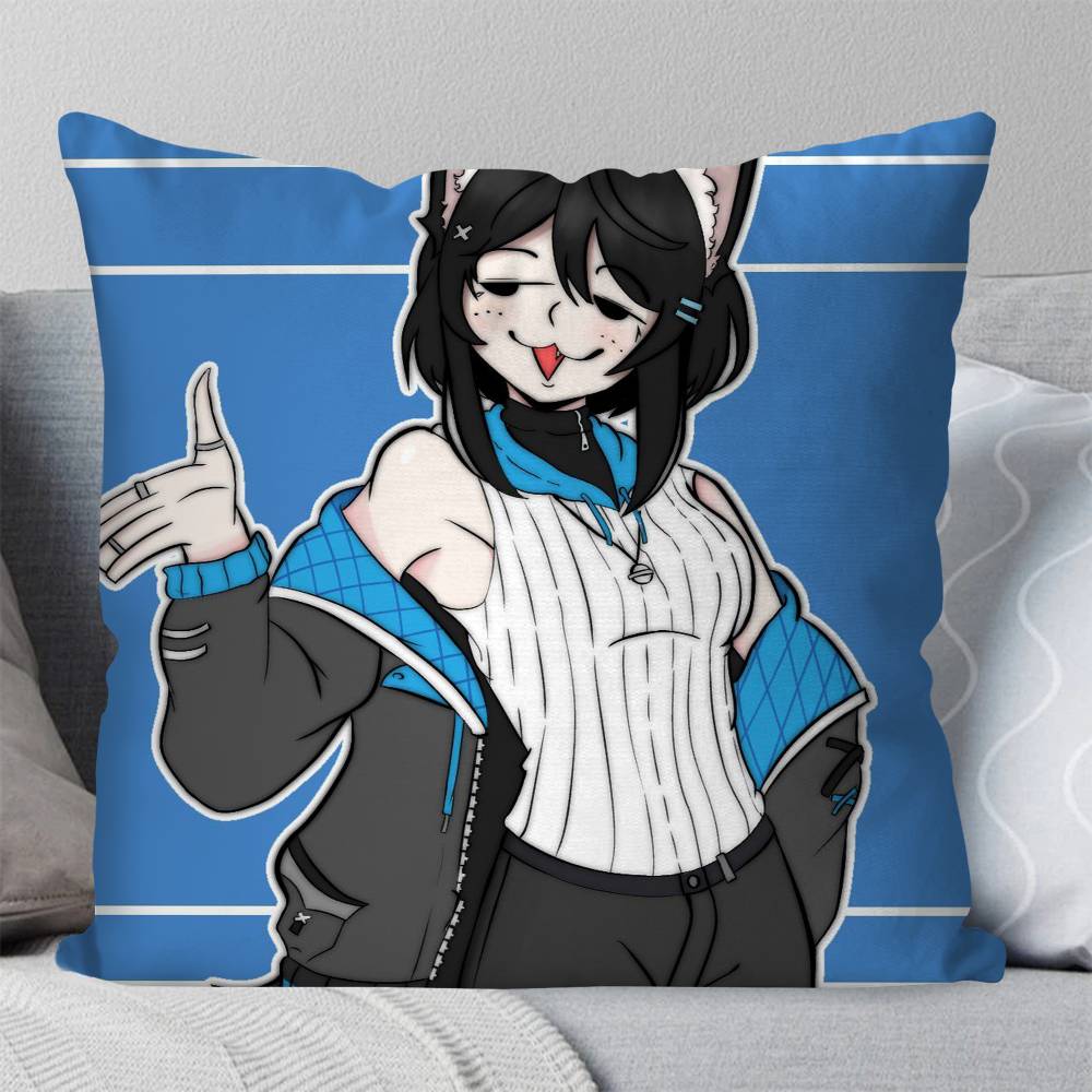 Eeiris Zzuro Vtuber Anime Pillow Case Fashion Square Pillowcase Bedroom Sofa Room Ins Decoration Leisure