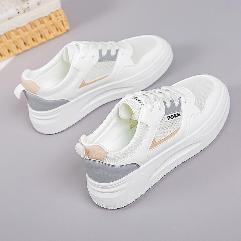 Little White Shoes Women's Summer 2025 Breathable Mesh Women's Shoes Thin Casual Sports Shoes Versatile Platform Student Board Shoes