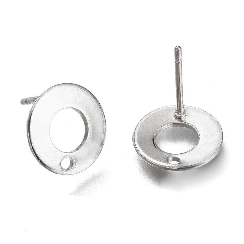 10pcs Gold Color Stainless Steel Moon Star Ear Studs for Earrings Jewelry Making DIY Hole Dangle Charm Earrings Base Accessories