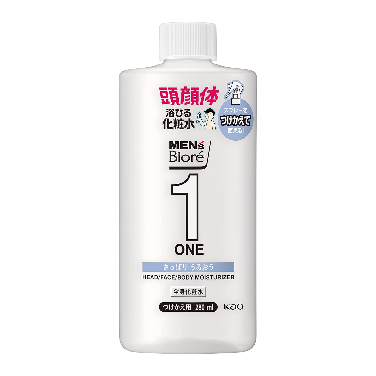 Mens Biore ONE All-over Lotion Spray Refreshing Moisturizing Type Large Capacity Refill 280ml Hair Face Body Use