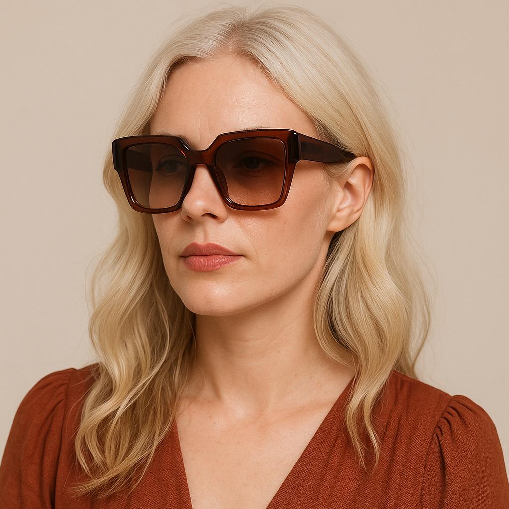 Luxury Designer Cat Eye Sunglasses Women Vintage Punk Double Color Big Frame UV400 Sun Glasses Elegant Lady