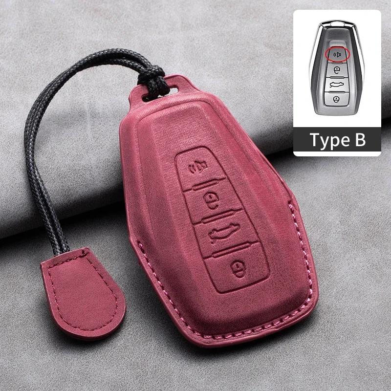 Leather Car Remote Key Case Cover for Geely for Geely Coolray X6 X7 EX7 Emgrand Global Hawk GX7 Kulrey GT GC9 Atlas Boyue NL3