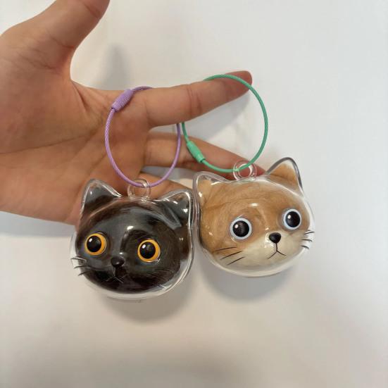 Dog Hair Collector Keychain Charm Memorial Storage Box Transparent Bottle Pet Cat Hair Storage Portable Memory Capsule