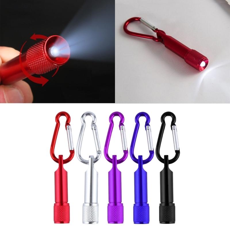 5 Pezzi Mini Torcia Portachiavi Torcia LED Colorata con Moschettone Batterie AA Incluse per Campeggio Escursionismo Ciclismo