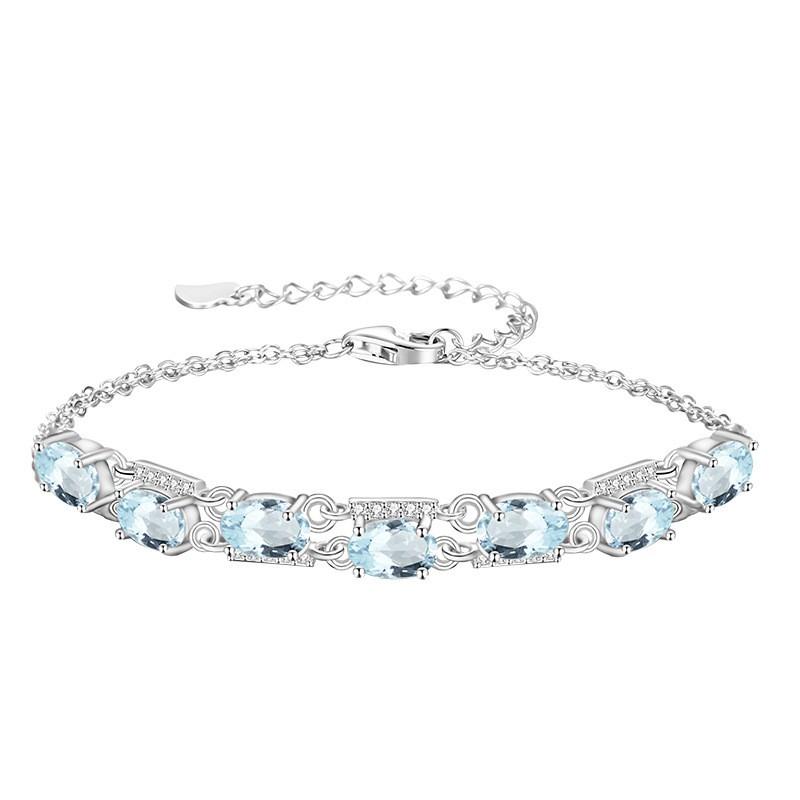 Sterling Geometric Multi-Gemstone Bracelet With Amethyst Olivine Topaz Garnet Women 2026 925 Sterling Silver