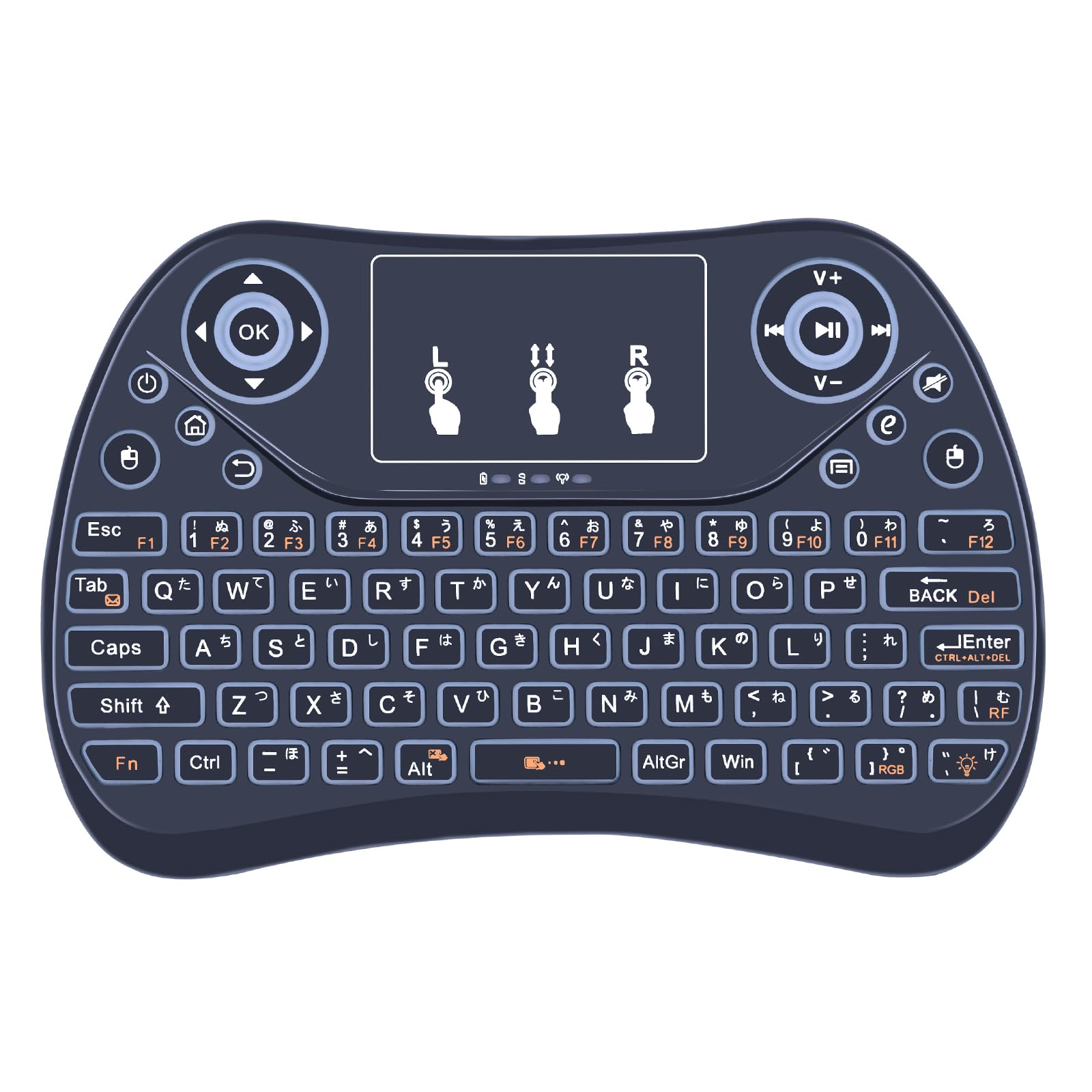 

Ewin Mini Keyboard with Bluetooth 4.0, Touchpad, Japanese Layout, Portable, Ultra-Small, Multi-Function Buttons, and USB Receiver