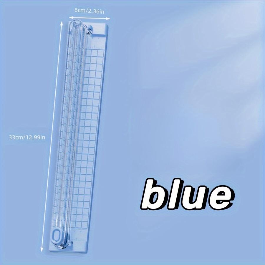 

1 шт. Портативный триммер для бумаги формата A3/A4, ручной режущий инструмент без зарядки, изготовлен из прочного пластика, для школы, дома и офиса синий