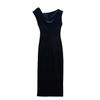 Spring 2025 Women's Asymmetrical Velvet Midi Dress