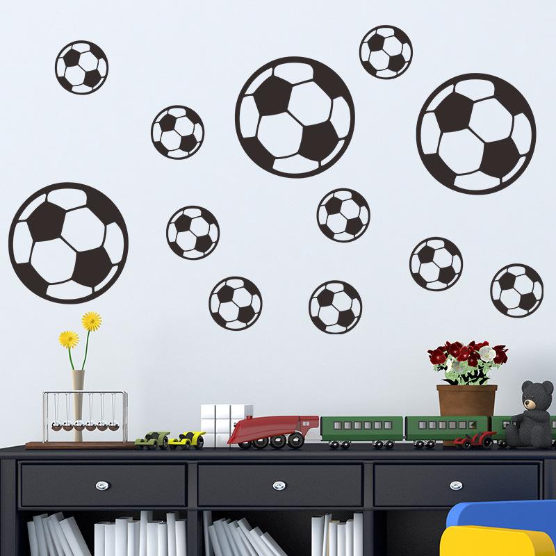 12pcs Footbal Soccer Wall Sticker Waterproof Home Decor for Boy Kids Rooms Living Room Art Decoration Bedroom Decor