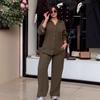 2025 Women's Autumn Boutique Casual Button Shirt and Pants Two-Piece Set