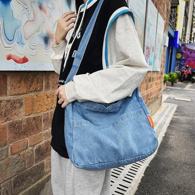 Dámská Džínová taška Velkokapacitní popruh Nastavitelný Crossbody Sling Bag Vintage Messenger Bag Casual Shopper Bag 2024 Novinka