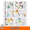 Rollo de papel para colorear de 90 cm con diseño de animales para niños, ideal para rellenar con colores, grafiti, recortes de papel, pintura, material educativo escolar.