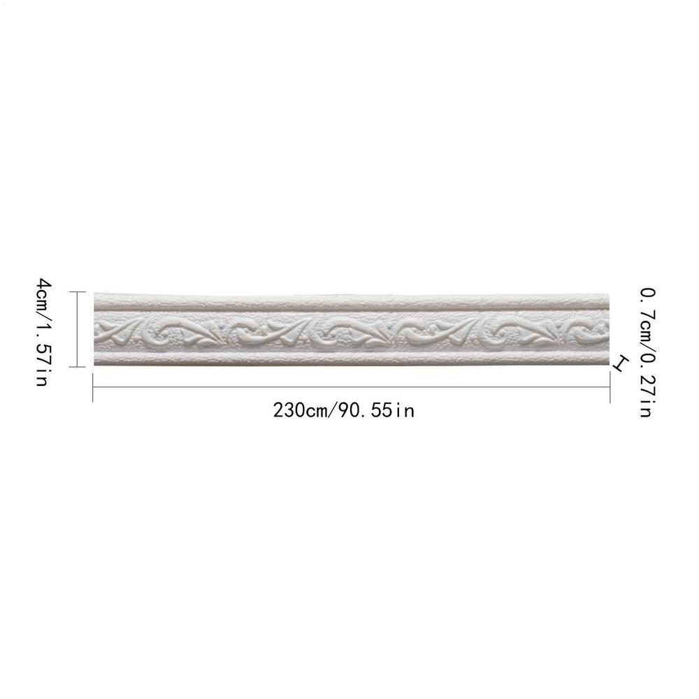 

3D Wall Edging Strip Mirror Border Wall Lines 90.55 Inch Length Flexible Wall Base Moulding Trim for Mirror Edge TV Background