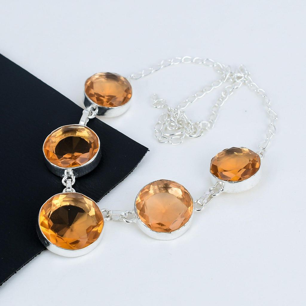 Dainty Morganite Gemstone Handmade 925 Sterling Silver Necklace, Morganite Silver Necklace For Wife, Unisex Necklace Party Wear Gift