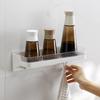 Punch-Free Wall-Mounted Bathroom Shelf with Hooks for Toiletries and Kitchen Spices
