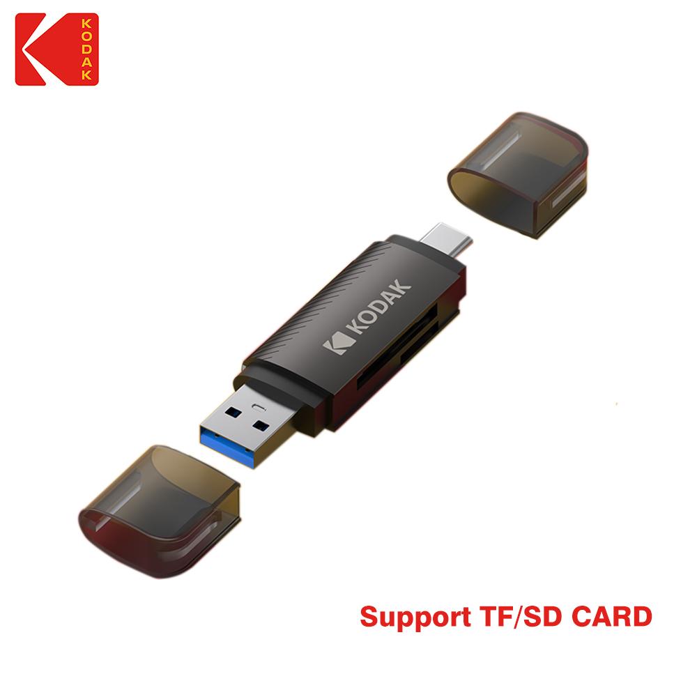 

KODAK 4 in 1 SD/TF Card Reader Type-C USB 3.0 Card Reader for PC Laptop High Speed Smart Memory Cardreader SD Card Adapter чёрный