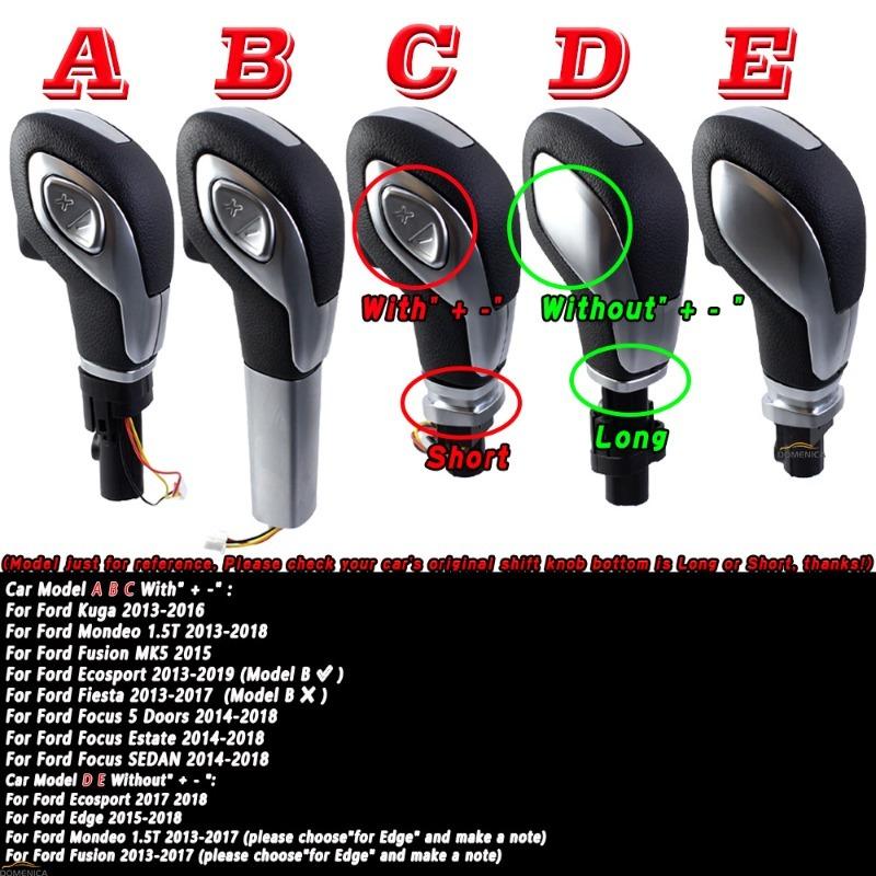 Gear Shift Knob Shifter Lever for Ford Focus Kuga Mondeo Ecosport Edge Automatic Transmission Replacement Interior Accessories