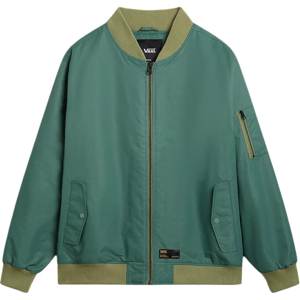 Vans Copley Color Block Логотип Молния Универсальная Мода Пилот Много карманов Куртка Мужские куртки Зеленый VN000HMQ1CI XL