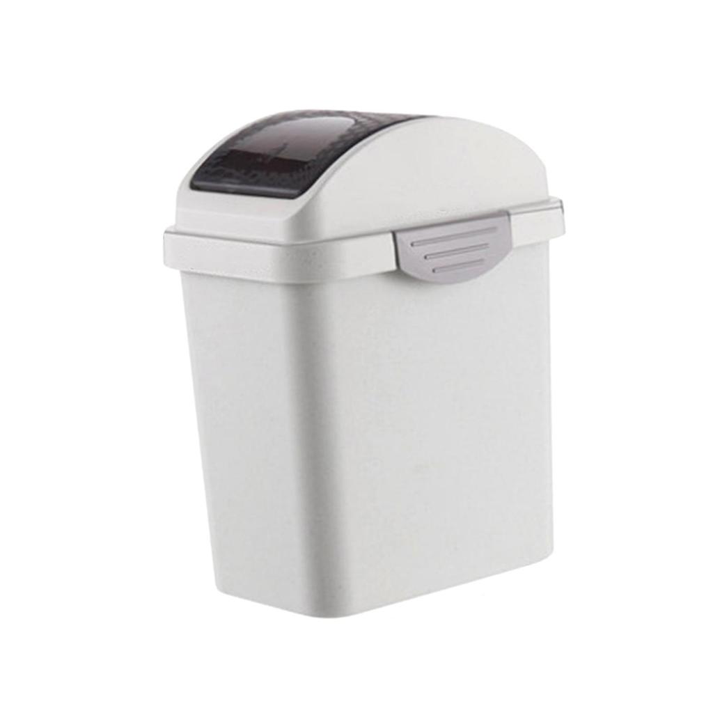 Creative Garbage Can with Shaker Cover Simple Storage Bucket Rubbish Bin Rectangle Wastebasket