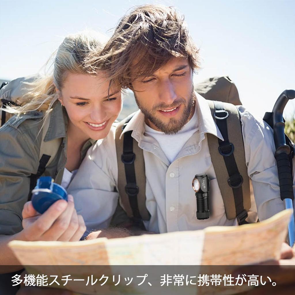 TrustFire MT15 Rechargeable and LED Bright 1000 5 Lighting Adjustable IPX8 USB SOS Ideal for Night Disaster and Headlight, Flashlight, Headlamp,