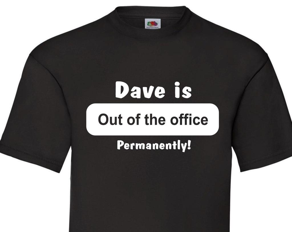 Personalised Retirement T-Shirt | Out of the Office Permanently | I’m Retired Funny Tee | Novelty Retirement Gift | Leaving Present