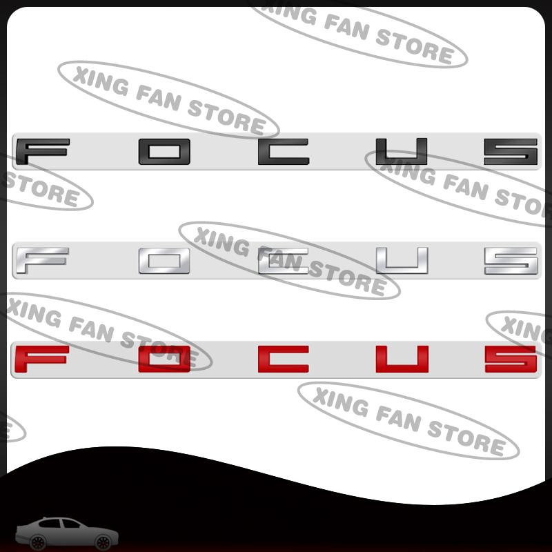 FETG4 Auto Styling For Ford Focus Lettering Emblem Chrome silver Glossy black Red Car Rear Trunk Badge Decal Body Sticker Accessories
