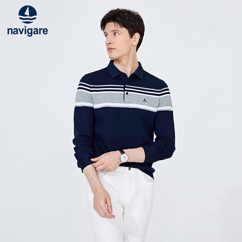 Navigare Men s Long-Sleeve Cotton Polo Shirt L
