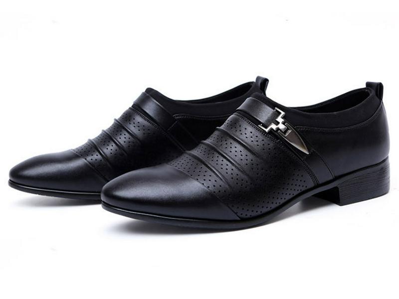 Aofu 2266 Men's Pointed Toe Slip-On Leather Formal Shoes