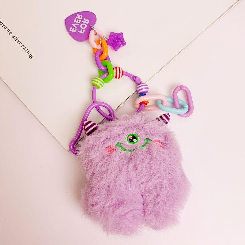 

Creative Plush Single-Eyed Monster Mobile Phone Chain Pendant Cartoon Couple Car Bag Accessories Keychain Small Gift Opp bag independent packaging