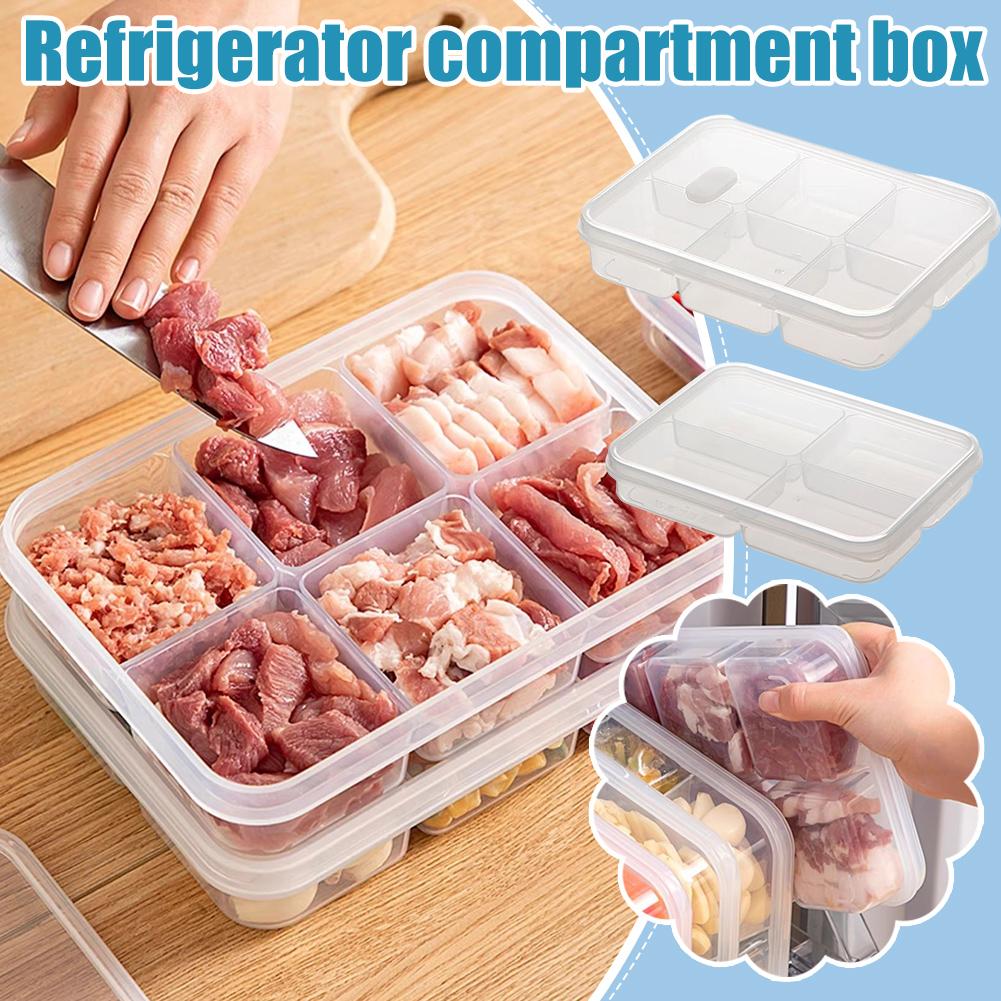 1/2 Stück Kühlschrankfachbox Große Kapazität Aufbewahrungsbox Fleischfach Lebensmittel Unterverpackt Küchenwerkzeuge Neu