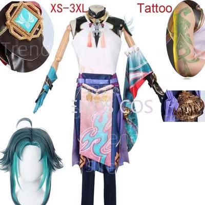 Xiao Cosplay Costume Cosplay Anime Xiao Full Set Xiao Wig Mask Tattoo Sticker For Halloween Outfits