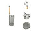 Kitchen Mesh Strainer Sieve Stainless Steel with Wood Handle Easy to Use Noodle Scoop Food