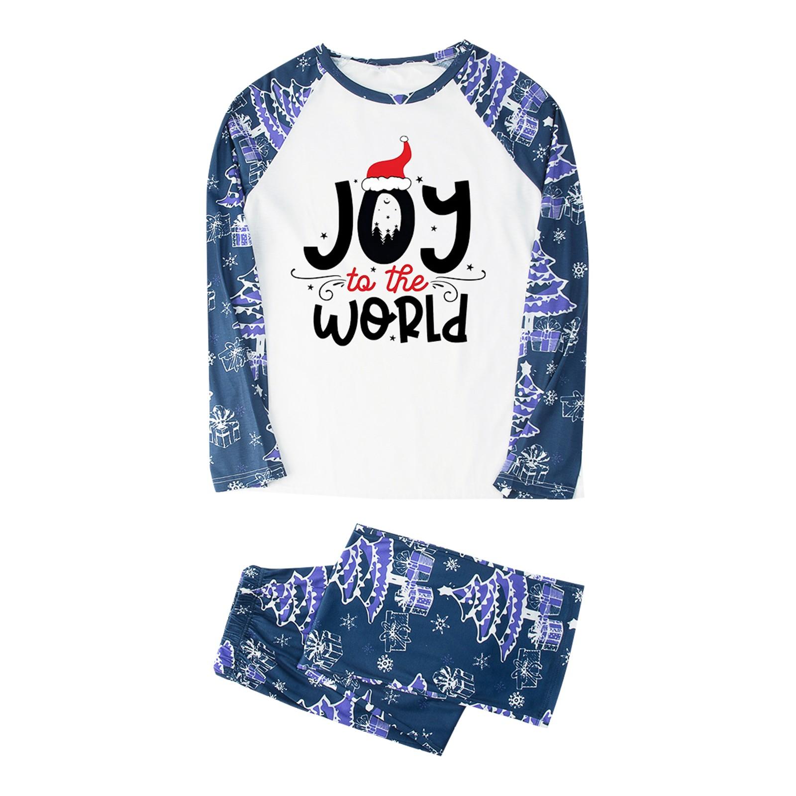

(SU)Мужчины Дед Мороз Joy-World Принты Семейные Подходящие Длинные Рукава Топы + Брюки Комплект