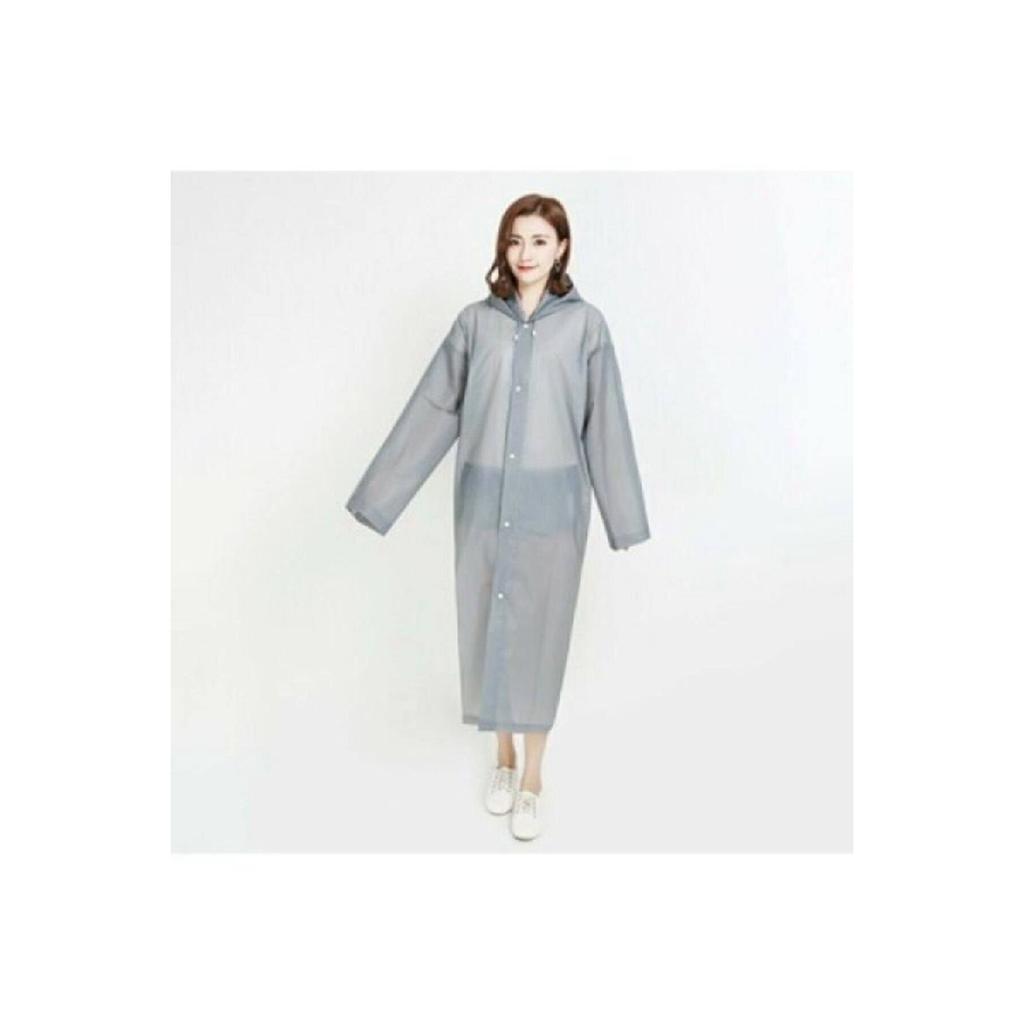 Wasserdichter Regenmantel für Damen und Herren mit Druckknopfverschluss und Kapuze Eva Weiß