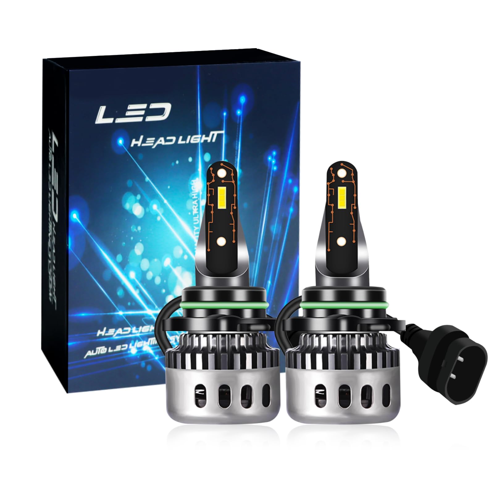 

Автомобильная светодиодная фара 9005 HB3 Совместимая с техосмотром 9005 HB3 Светодиодная лампа комплект из 2 25Вт2 10000Лм2 в 4 раза ярче Встроенный бесшумный вентилятор Напряжение 9-